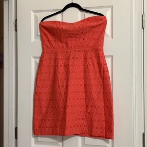 Sweetheart neckline coral dress